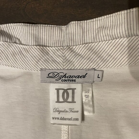 Dzhavael Couture, french design, white bubble hem sleeveless dress. Size L - Picture 6 of 9